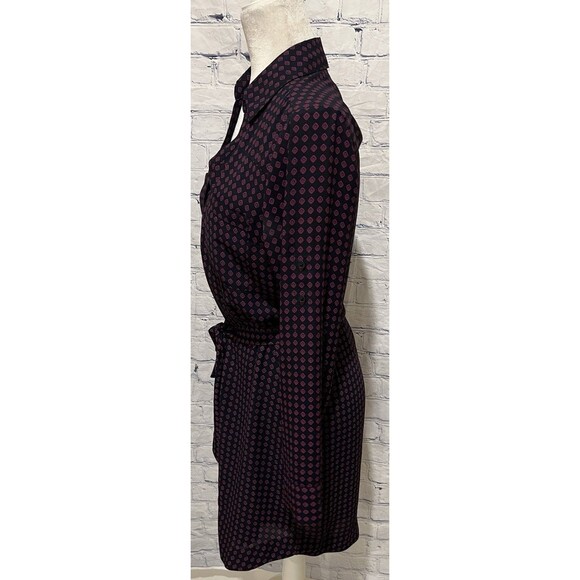 Express long sleeve Button Down pattern shirt dress with belt size small - Picture 3 of 7